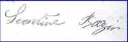 Signature de Léontine Marie Rose VIctorine BAZIN